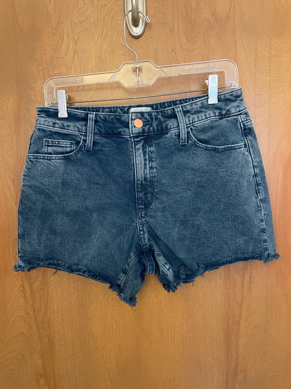 Universal Thread Vintage Midi High-Rise Blue Denim Cutoff Shorts, size 6/28